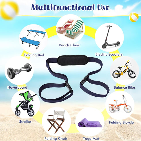 5 Pack Sanwuta Beach Chair Carrying Strap, Adjustable Shoulder Strap for Portable Chair Carrier for Camping Picnics