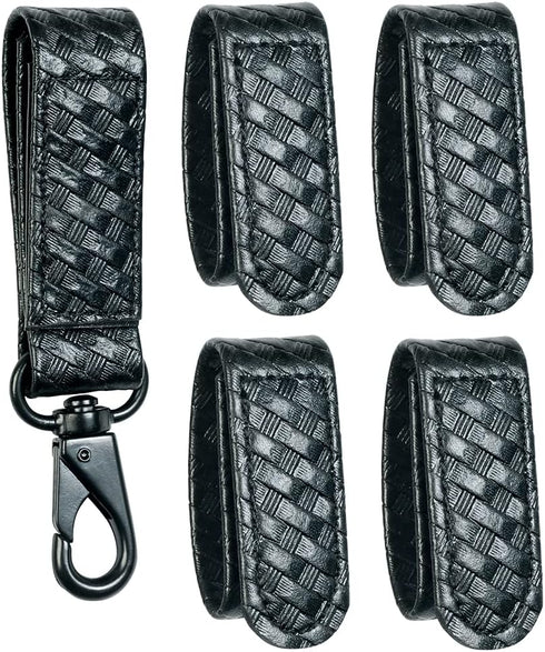 TAFTACFR Duty Belt Keeper Set of 4 with Double Snaps + 1 Keeper with Strong Metal Key Clip