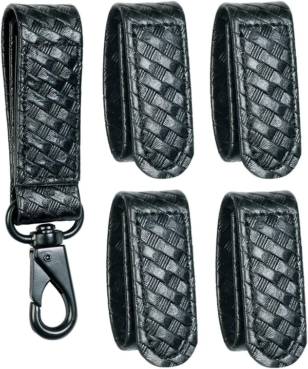 TAFTACFR Duty Belt Keeper Set of 4 with Double Snaps + 1 Keeper with Strong Metal Key Clip