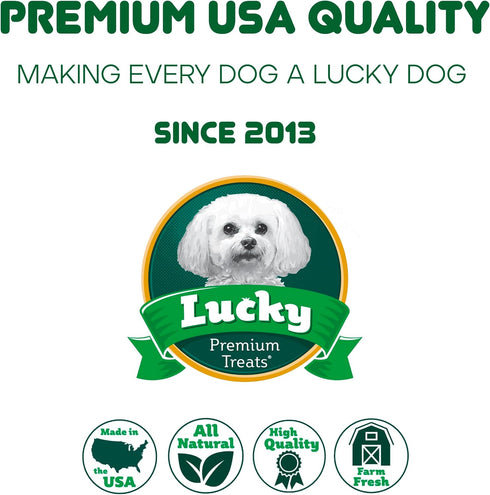 2 Lucky Premium Treats Chicken Wrapped Dog Treats USA Made Raw Hide Sticks for Extra Large Size Dogs Long Lasting