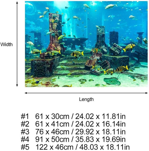 Underwater World Aquarium Backdrop, Tropical Fish Wall Sticker, Aquarium Background Underwater Poster, PVC Self