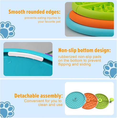 3 (2pcs) Slow Feeder Dog Bowl Layers, Reduces Boredom and Anxiety, Food Puzzle Feeder, Non-Slip Interactive Puzzle Game