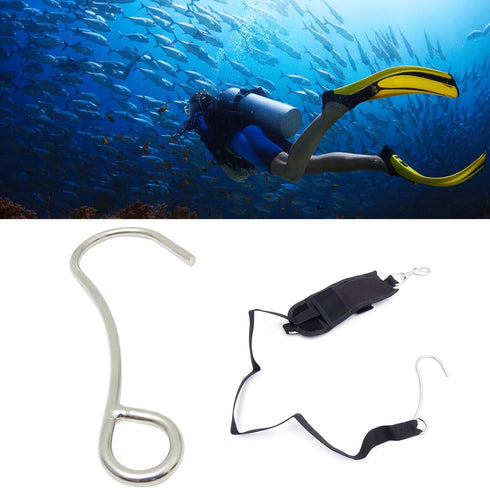 KieTeiiK BIBABLYKE Stainless Steel Scubas Diving Hook, Heavy Duty Single Reef Hook for Drift Diving Safety Equipment