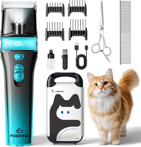 5-in-1 Trimmer Cat Clippers for Grooming with Blade, Cat Grooming Kit Cordless Rechargeable Hair Detachable Stainless