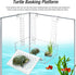 VIKKSAER Turtle Basking Platform - Simulated Lawn, Transparent Aquatic Reptile Tortoise Resting Dock, Hanging Ramp (XL)