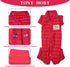 TONY HOBY Dog Pajamas, Female/Male Jumpsuit with Stripes for Comfortable Sleep, Rose Red & Orange, XS