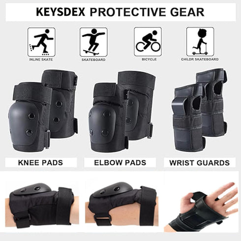 KEYSDEX 6 1 Set,Breathable Elbow Adult/Kids in Protective Gear Comfortable PP Shell EVA Cushion Knee Wrist Pads