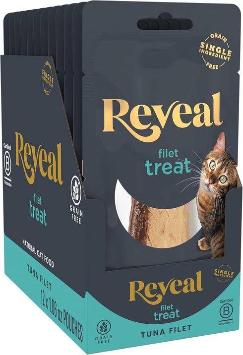 Reveal Natural Whole Protein Fillet Cat Treats, Single Ingredient, Grain Free, High