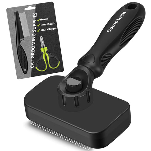 Comotech 3PCS Cat Grooming Supplies, Cat Brush & Nail Clipper/Trimmer & Flea Comb