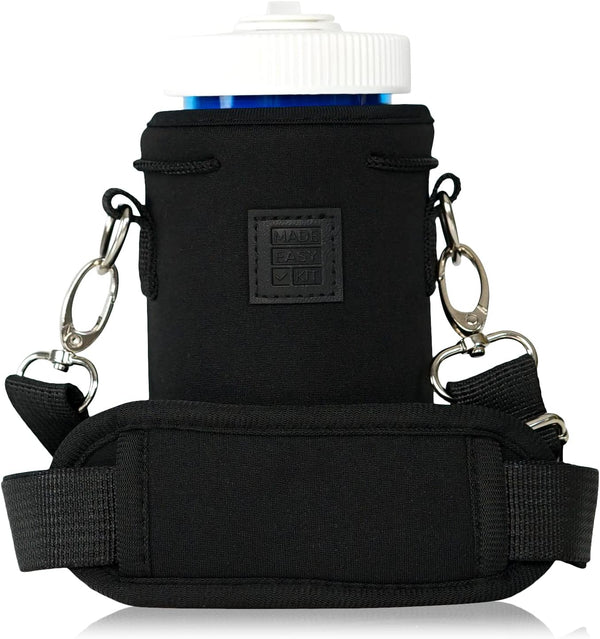 Made Easy Kit Neoprene Water Bottle Carrier Holder with Adjustable Shoulder Strap