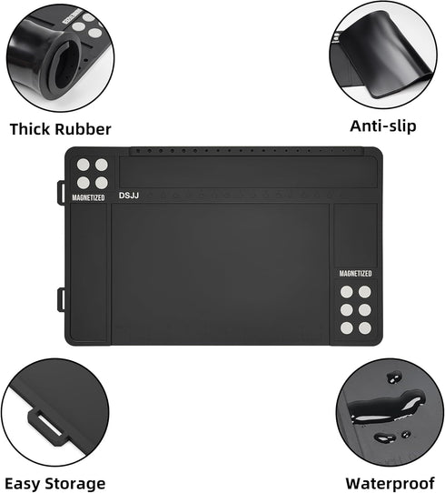 Pistol Gun Cleaning Mat, Premium Magnetic Pad with Organizer Parts Tray, Anti-Slip Rubberized Mat for Pistol Cleaning