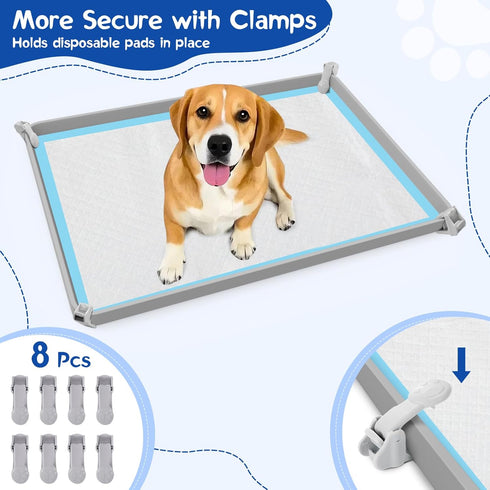 22" 34" VavoPaw Pee Pad Holder for Dog, Puppy Pad Holder with Clamps, Raised Edges Leak-Proof Dog Pee Pads Holders