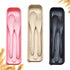 Reusable Travel Utensils Set with Case, 3 Sets Wheat Straw Portable Cutlery for Kids Adults Travel Picnic