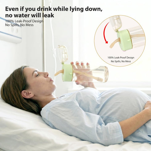 HVLVOYG Recovery(17oz) PPSU Water Bottle for Postpartum & Bedridden Care, Sip-Controlled Flow & Anti-Choking Design