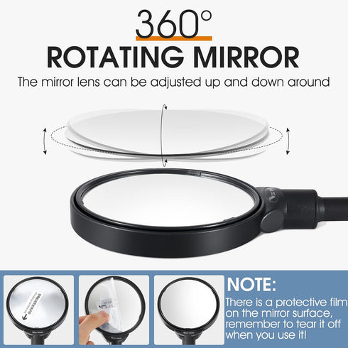 West Biking Bike Mirror Handlebar Mount, Adjustable Rotatable Bicycle Rear View Safety Mirror