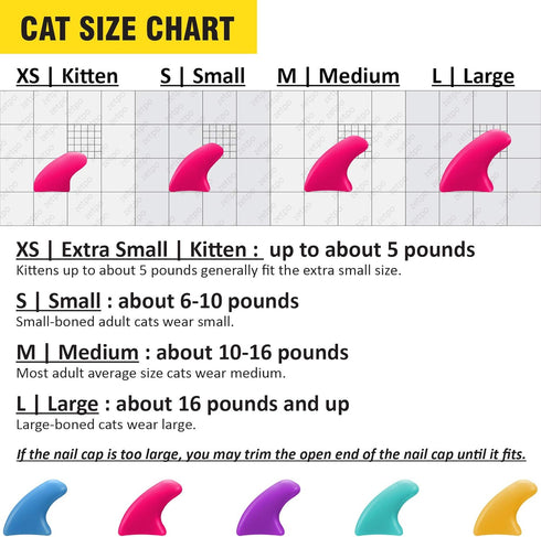 zetpo Cat Nail Caps, Cat Claw Covers with Adhesives and Applicators (M, 5X Solid Random Colors | 100 pcs)