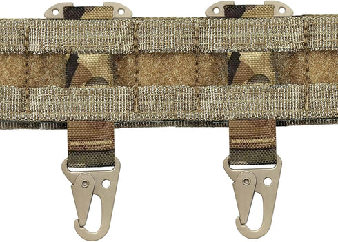 Tactical Gear Clip with T-Mount - 2Pcs Tactical Battle Belt Accessories Molle Belt Clip Tactical Key Holder Snap Hook