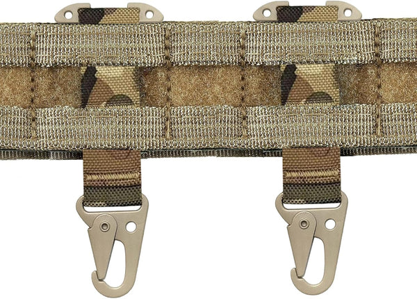 Tactical Gear Clip with T-Mount - 2Pcs Tactical Battle Belt Accessories Molle Belt Clip Tactical Key Holder Snap Hook