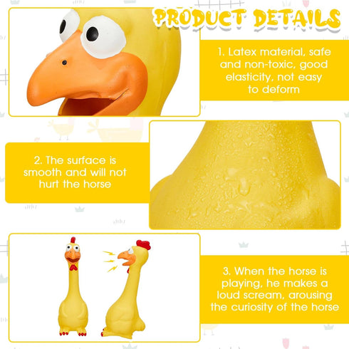 2 11 Inches Hungdao Pcs Rubber Chicken Squeaky Dog Toy Horse Toys Latex Reduce Separation Anxiety Screaming Chicken Toy
