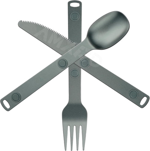 Magnetic Camping Utensils Set - Portable & Reusable Metal Travel Flatware, Outdoor Backpacking Cutlery Set, Knife, Fork