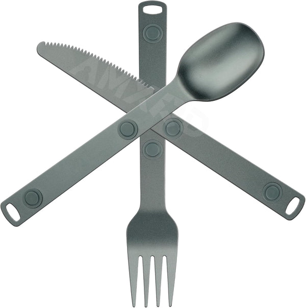Magnetic Camping Utensils Set - Portable & Reusable Metal Travel Flatware, Outdoor Backpacking Cutlery Set, Knife, Fork