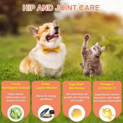 120 Chewable Bone Health for Dogs & Cats Promotes Tissue Repair, Supports Bones& Muscles, Digestive, Skin, Coat