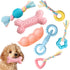 7 PCS Puppy Toys - Chew Toys for Teething Small Dogs 0-6 Months, Pink Rubber Rope Toys for Anxiety Relief
