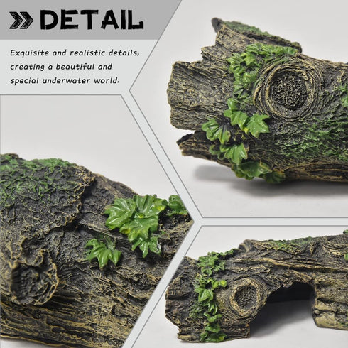 Large Aquarium Decorations - Air Bubbler Tree Fish House for Betta Hideout, Buddha Decor Temple Ruins, Reptile Shelter