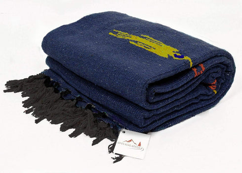 Slate Blue Thunderbird Heavyweight Yoga Blanket or Throw - Made for Yoga