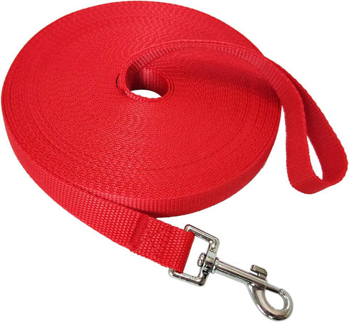 Nylon Training Dog Leash for Small Medium Large Dogs, 50ft Long Leash Dog/Puppy Lead for Obedience Recall Training,