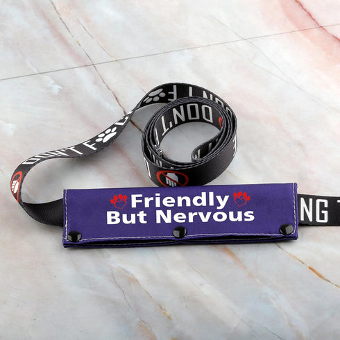 Friendly But Nervous Dog Leash Sleeve, Nervous Leash Wrap, Social Distancing Gift (Friendly But Nervous)