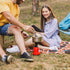 HUIOP Titanium Tongs, Multi-Purpose BBQ Serving Tongs with Spork and Serrated Spatula for Camping and Cooking