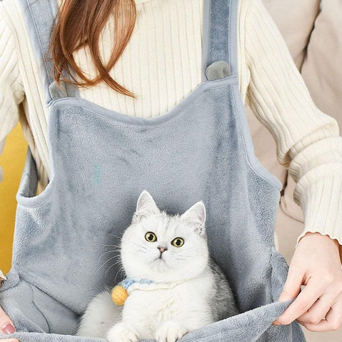 Pet Carrier Apron with Sleeping Pocket, Portable Hands-Free Shoulder Front Cat Sling Carrier Bag for Small Dog