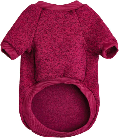 Jecikelon Dog Sweater, Soft Winter Clothing for Small Dogs, XXS XS Cat Apparel (X-Large, Wine)