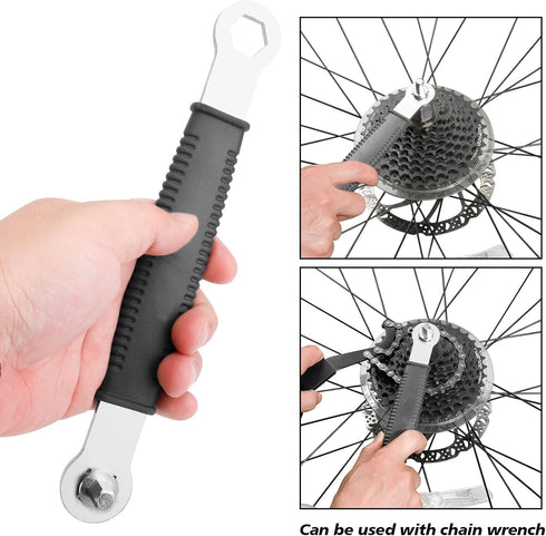 Oumers Bike Repair Tools - Multi-use Bike Crank Extractor, Bottom Bracket Remover & 16mm Spanner Wrench