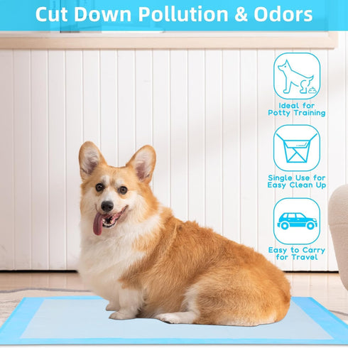 Super Absorbent Waterproof Dog and Puppy Pet Training Pad, Housebreaking Pet Pad, 200-Count Medium-Size, 23.6’’X23.6’’