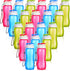 Rtteri 20 Pcs Water Bottle Bulk, 17 oz Plastic Leakproof Drink Bottles with Handle Strap, Multicolor Sports Water