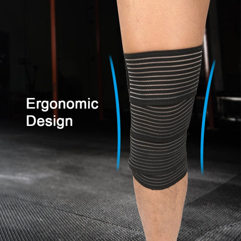 Knee Elastic Bandage Protection Sleeve - Knee Wraps, Gym Support Strap, One Size Fits All, 1 Piece
