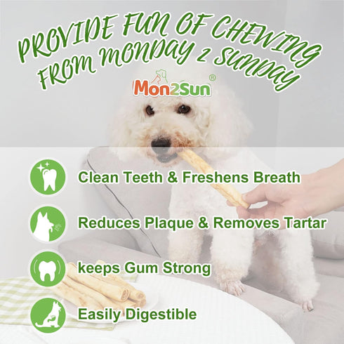 MON2SUN 40 CountPack 1 Dog Rawhide Rolls Twist Sticks Chew Treats Chicken Flavor for Puppy and Small Dogs
