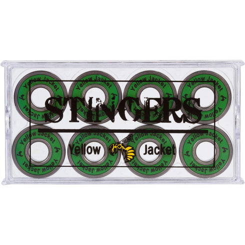 Jungle Green Yellow Jacket Premium Skateboard Bearings, Pro Longboard Bearings, 608, ABEC 11 (Pack of 8)