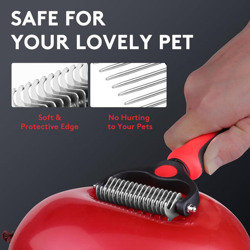 Tpotato Deshedding Dog Brush for Long Haired Dogs Cats,Undercoat Shedding Rake for Dematting Detangling Tangles Matted