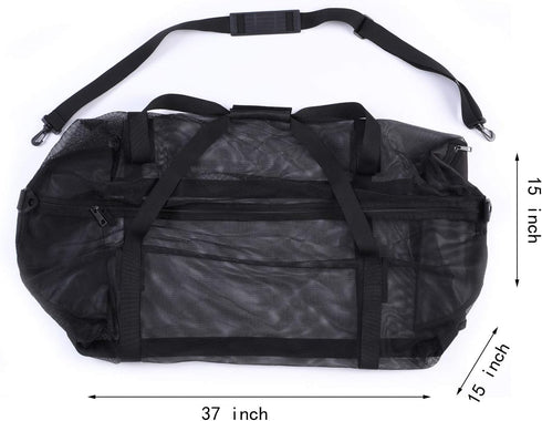Large Lightweight Beach Bag with Zipper, Mesh Bag for Swimming Pool Sand Toys