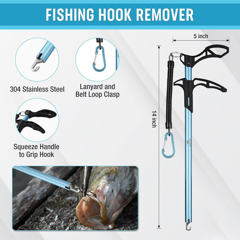 Mossy Oak Fishing Tools Kit, Fishing Plier, Fish Fillet Knife, Fish Lip Gripper, Hook Remover, Fishing Gifts for Men