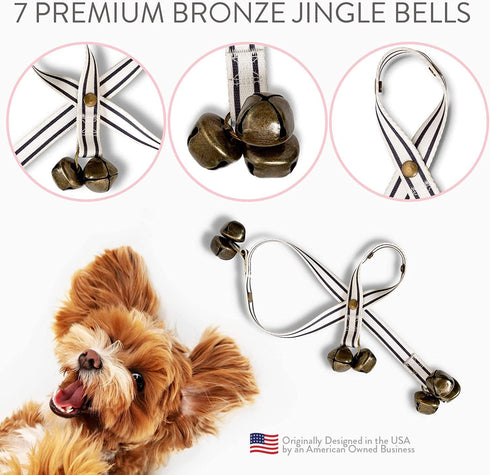 Hanging Door Bells for Potty Training - Decorative Dog Door Bells for Door, Puppy Supplies for Pet Dogs, Pet Supplies, Dog Training Bells, Black and White Strap with Bells, 1-Pk