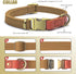 QRDA Dog Collar and Leash Set - Khaki Adjustable Durable Nylon Collars with Tactical Leash for Small/Medium Dogs