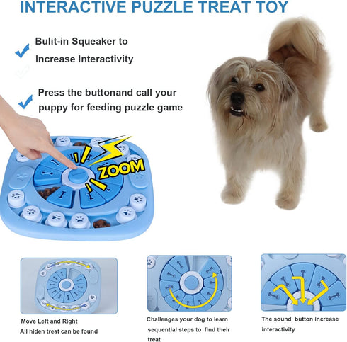 Dog Puzzle Toys, Puppy Treat Food Puzzle Slow Feeder for IQ Training and Mental Enrichment