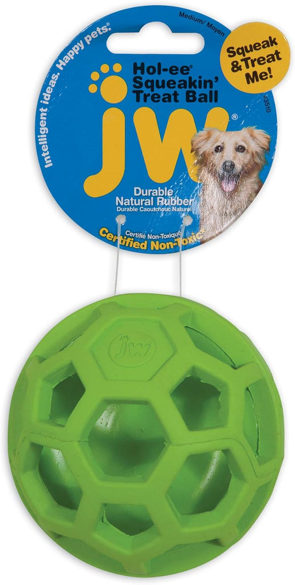 JW Pet Company 43510 Treat N Squeak Toy for Pets, Assorted Colors (Red/Green/Blue)