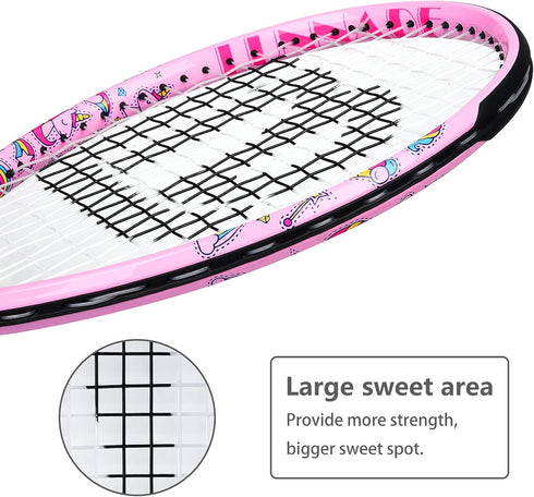 Tennis Racket for Kids Junior, 19/21/23/25 Inch Youth Racquet with Cover for Beginners Age 3-12