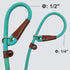 BTINESFUL 7FT Slip Lead Dog Leash, Strong Nylon Rope, 1/4 & 1/2 inch Diameter for Small Medium Large Dogs - Green Dot