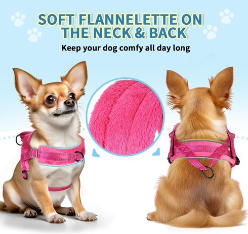SlowTon No Pull Small Dog Harness and Leash Set, Puppy Soft Vest Harness, Reflective Lightweight Combo for Small Dogs